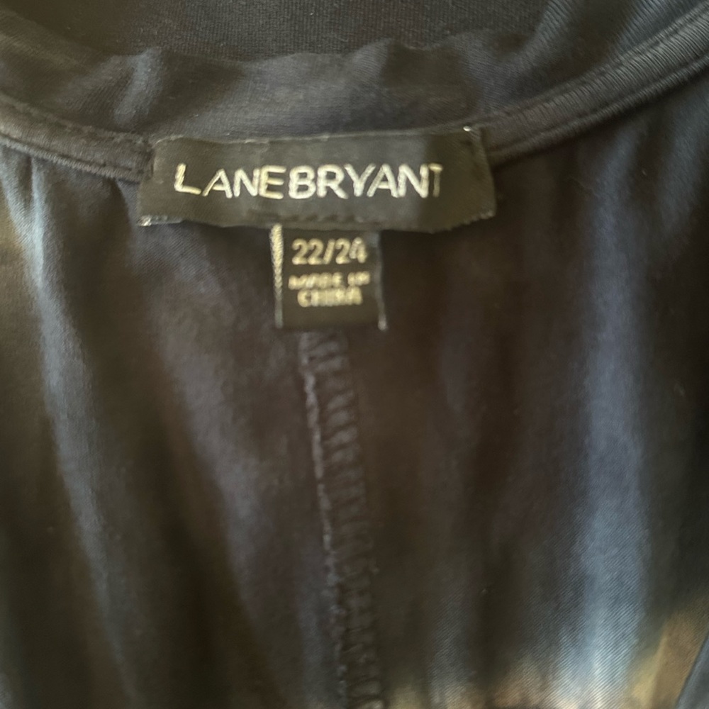 Lane Bryant 24W Black Tie Dye Cold Shoulder Midi Dress - Picture 4 of 5